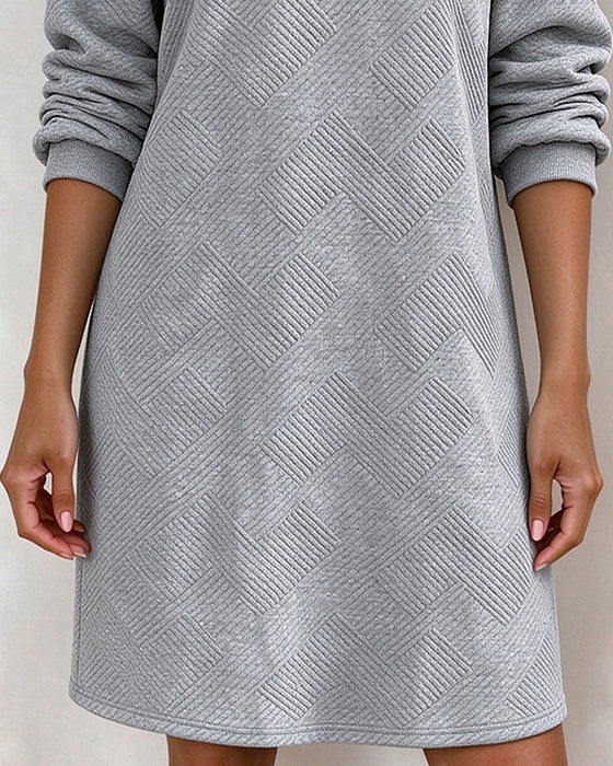 Robe Géométrique Gaufré Sweat Droit