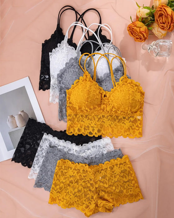 Ensemble Lingerie Dentelle Découpe Dos