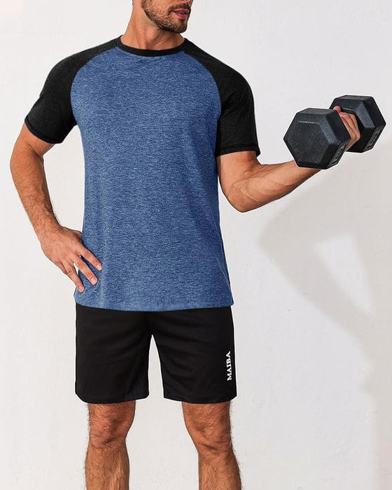T-Shirt Contraste Col Rond Homme Ajusté