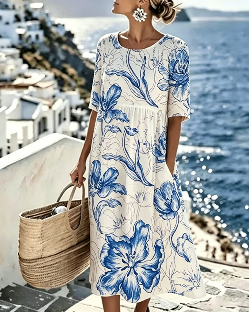 Robe Demi-Manches Imprimé