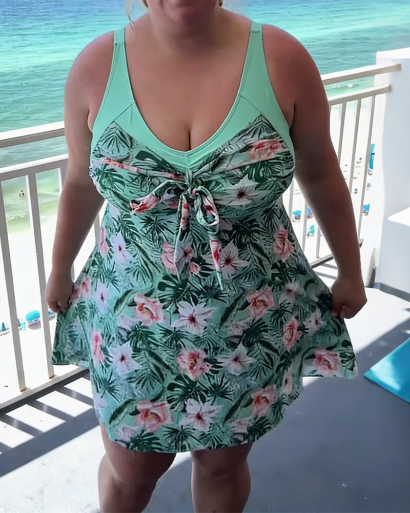 Maillot de bain deux pièces imprimé décontracté