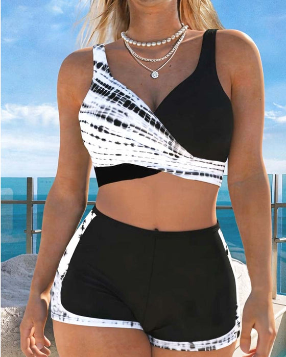 Bikini Imprimé Croix Boxer Short