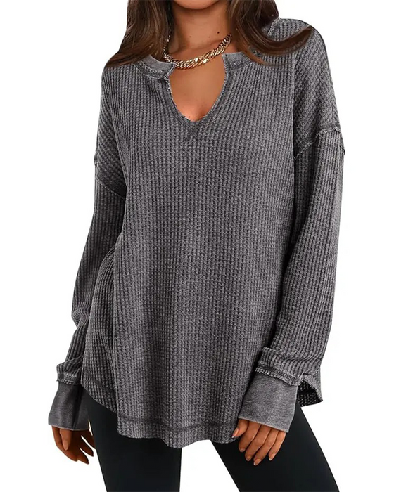 Haut Gaufre Henley Manche Longue