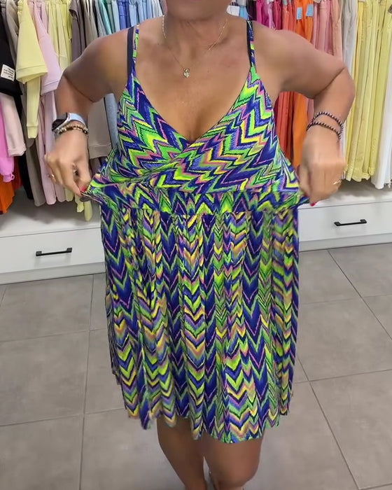 Robe Col V Camisole Décontractée
