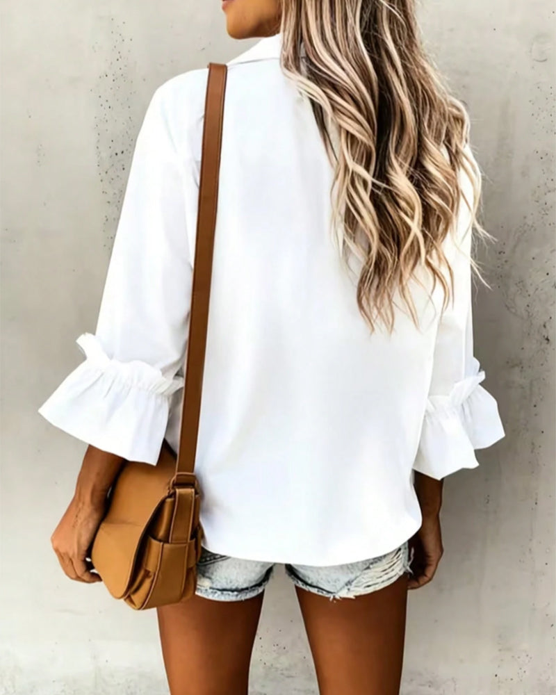 Chemise Unie Poche Décontractée