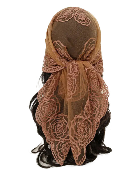 Bandana Floral Mesh Scallop Design