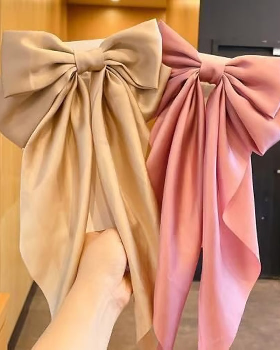 🔥 Grand Nœud Pince À Cheveux Pour Femme – Accessoire De Queue De Cheval Pour Mariage & Quotidien Avec Longue Queue