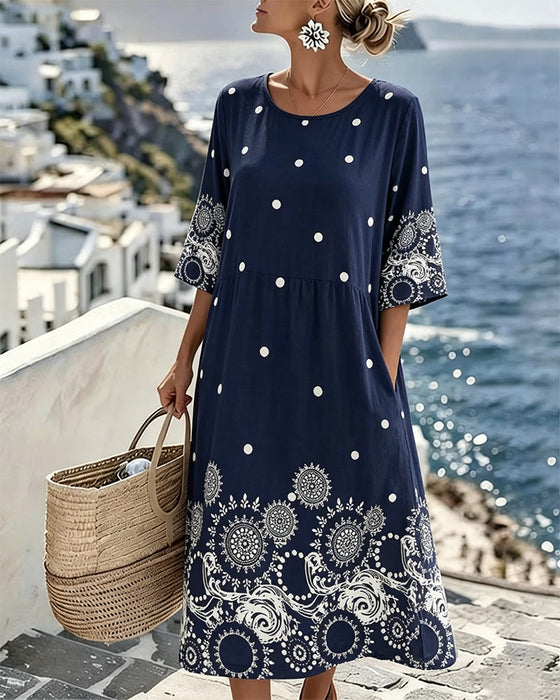 Robe À Pois Imprimé Ample