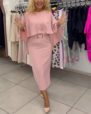 Robe Fashionable Col Rond Élégant