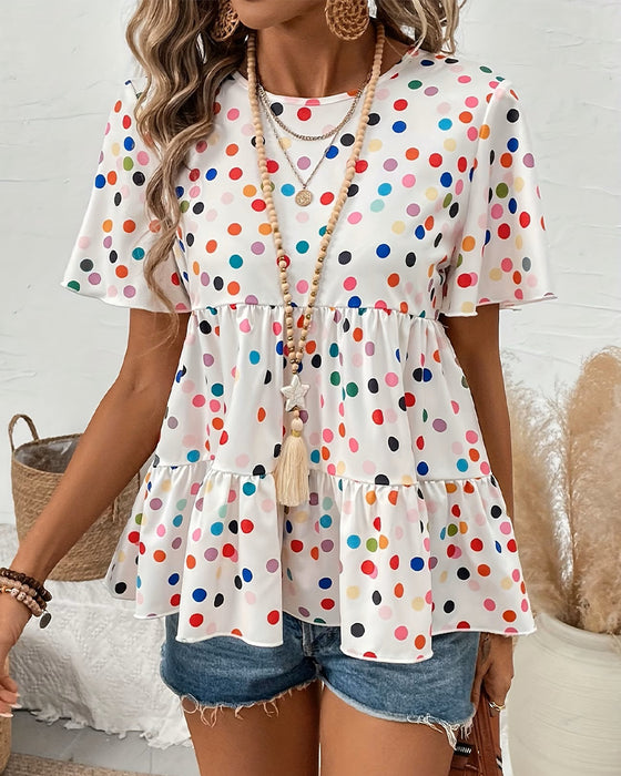 Chemisier Coloré Polka Dot Babydoll