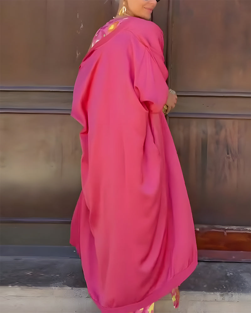 Ensemble Robe Longue Sans Manches Avec Long Cardigan