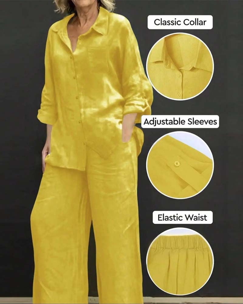 Ensemble Manche Longue Chemise Élastique Longue