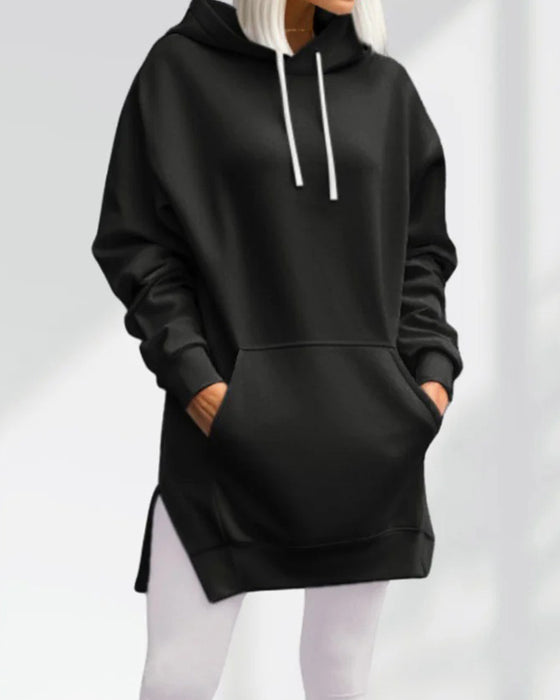 Hoodie Unie Coupe Ample Cordon De Serrage