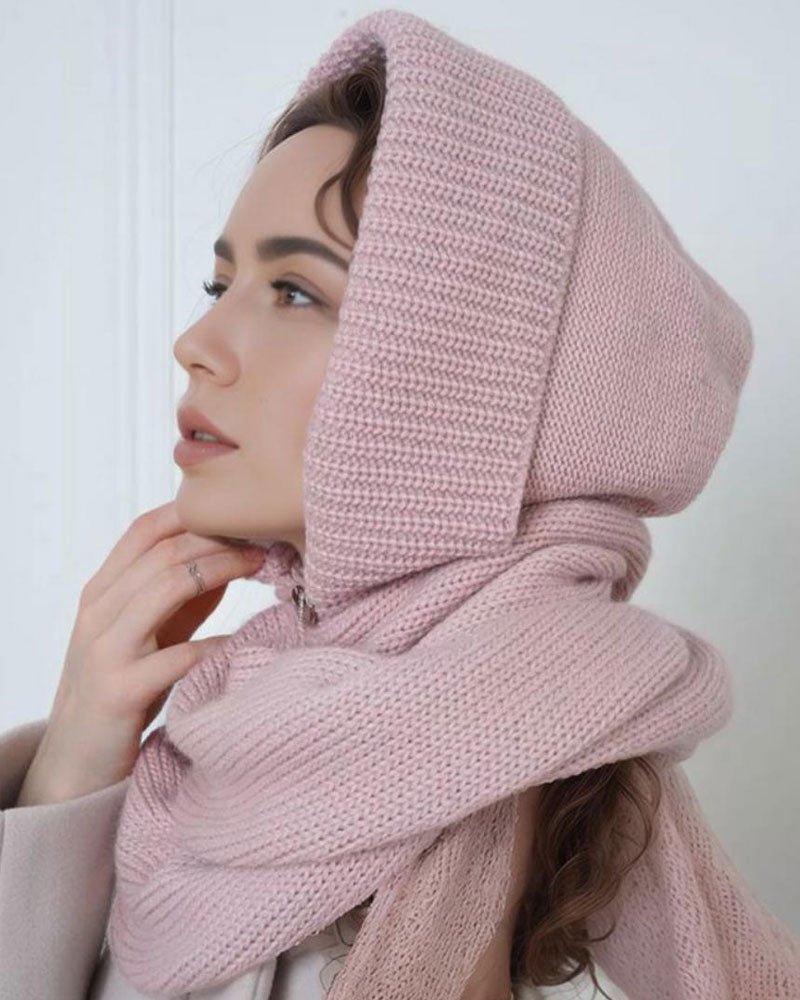 Vente En Gros Écharpe À Capuche Tricotée Unie