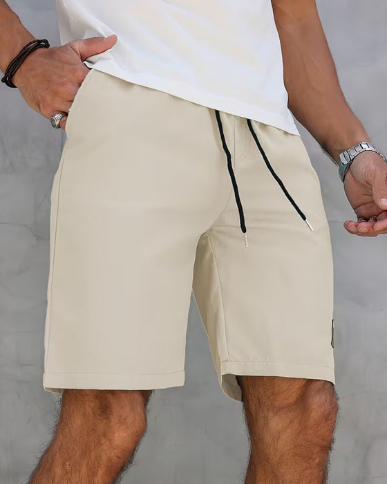 Short Cuir Étiquette Décontracté