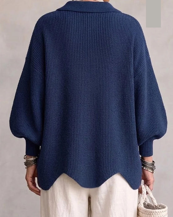 Cardigan Grand Bouton Métallique Revers