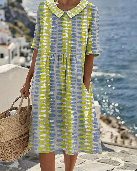 Robe Coloré Polka Dot Revers
