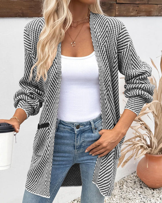 Cardigan Poches Long Pull