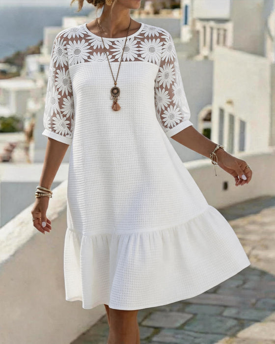 Robe Daisy Patchwork Gaufre