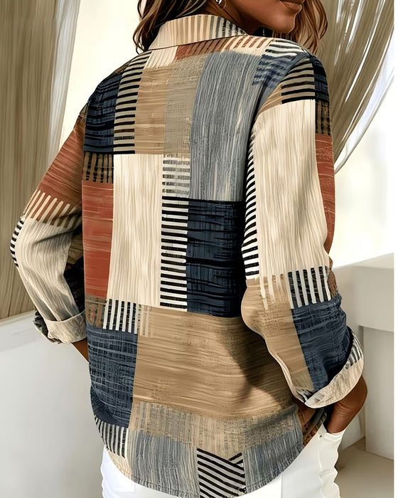 Chemise Vintage Lavé Imprimé Revers