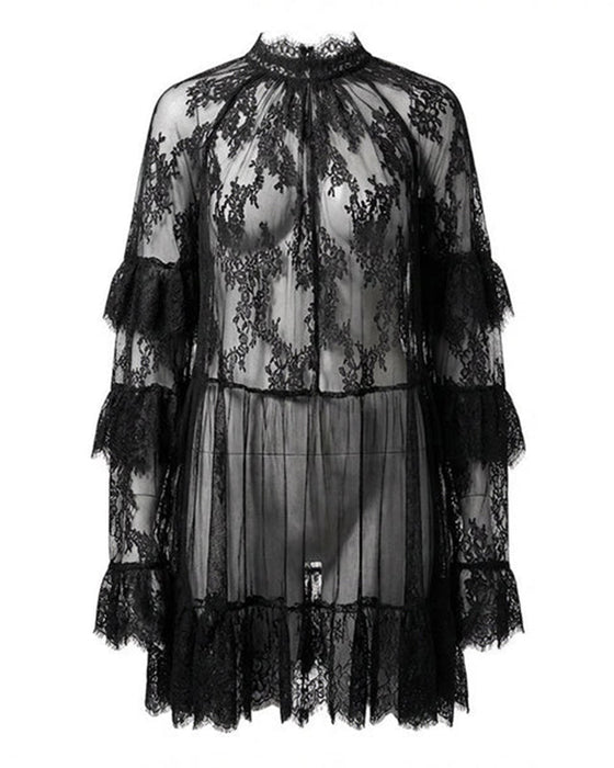 Robe Élégante Dentelle Ajourée