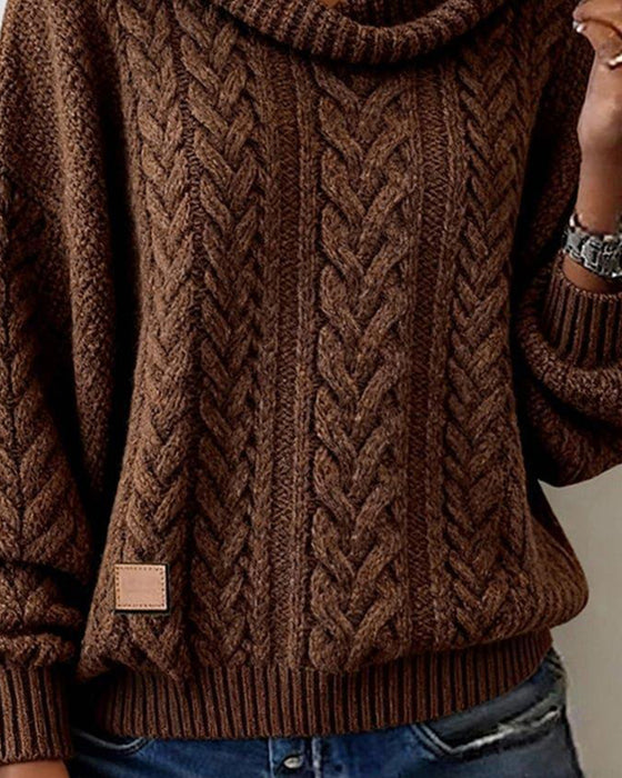 Plain cable knit sweater