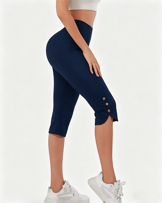 Leggings Uni Ajusté Raccourci