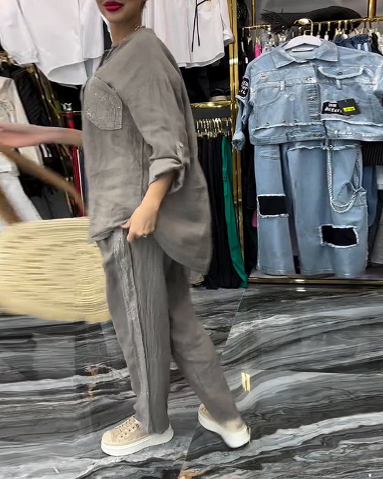 Costume Col Montant Poche Décontracté