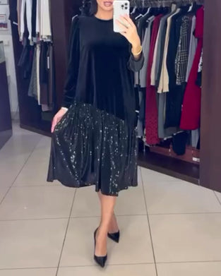 Robe à paillettes au tempérament décontracté