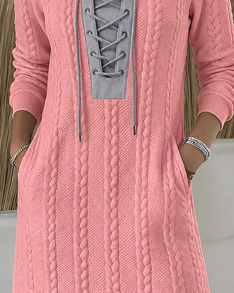 Robe Attacher Mode Bloc De Couleur