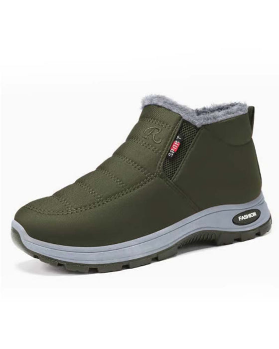 Bottes De Neige Hivernales Doublées Épaisses, Chaussures Décontractées Chaudes À Enfiler Pour Femmes Et Hommes
