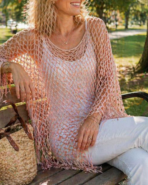 Pullover Frange Mesh Évidé
