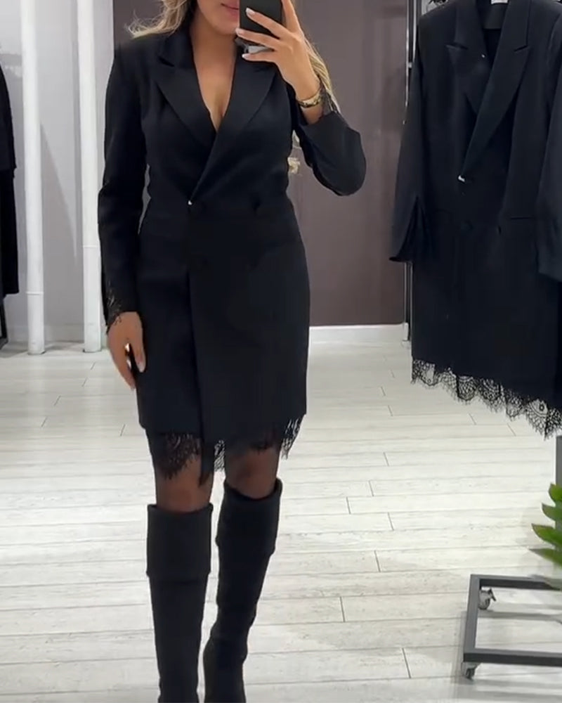 Robe À Col V Et Inserts Pour Le Travail