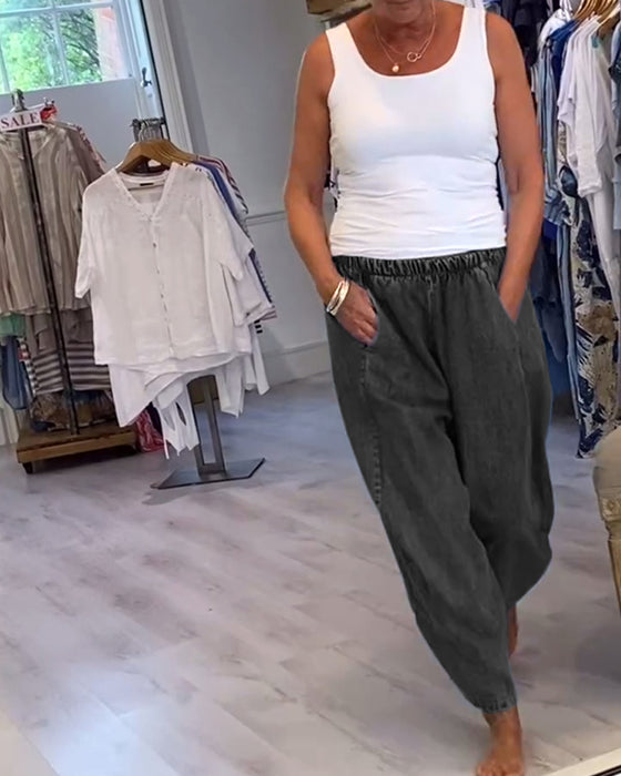 Jean Décontracté À Taille Élastique