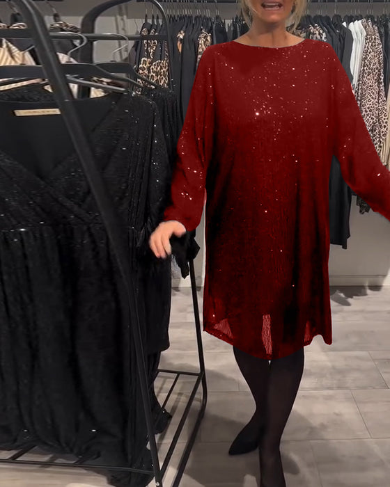 Robe Élégante Dos Nu À Bretelles Et Paillettes