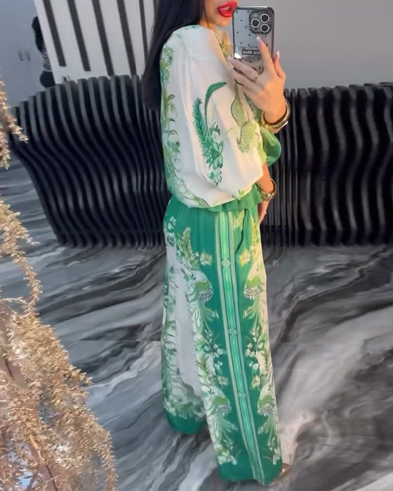 Costume à Pantalon Large Tempérament Col Montant Fermeture Éclair