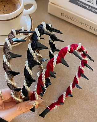 🔥Vente Chaude🔥Bandeau Vintage Avec Perle Artificielle Et Haute Calotte