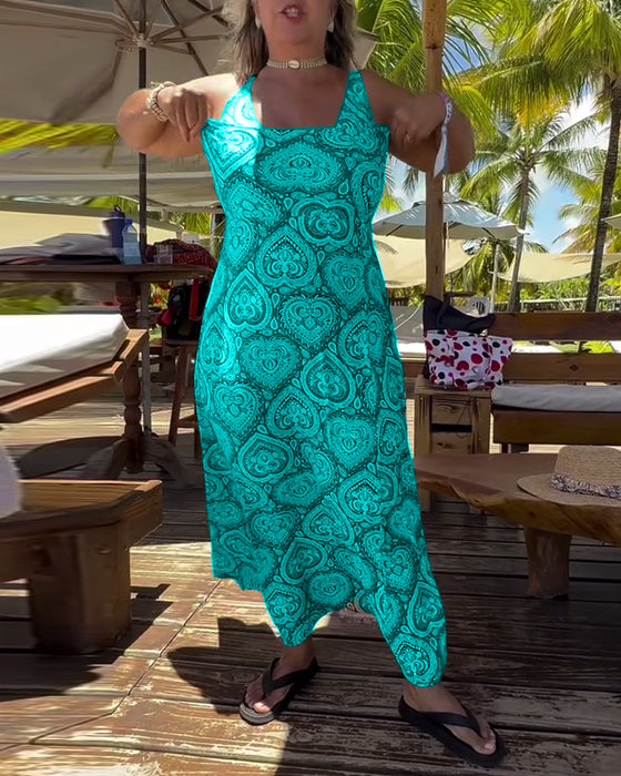 Maillot de Bain Sans Bretelles Cœur Imprimé Vacances