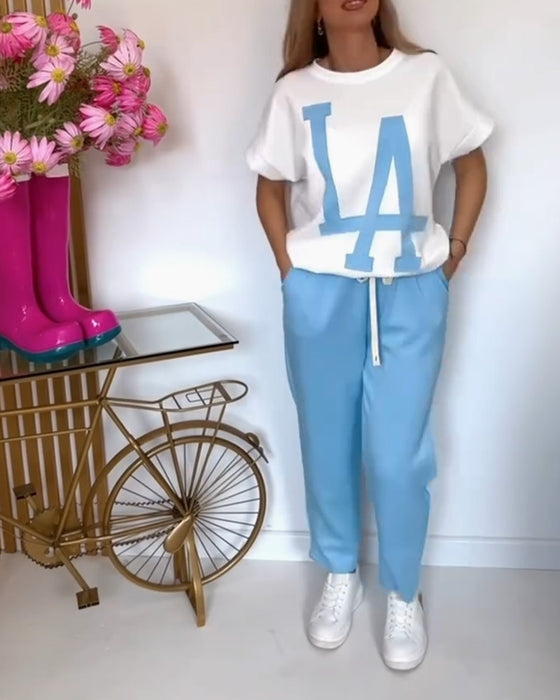 Définir Casual Letter Print Sports