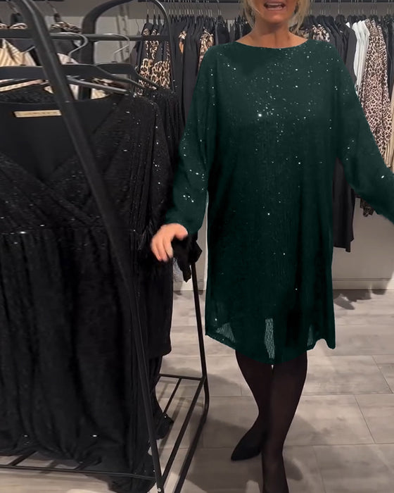 Robe Élégante Dos Nu À Bretelles Et Paillettes