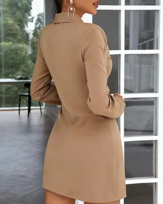Robe Style Tailleur À Taille Plissée