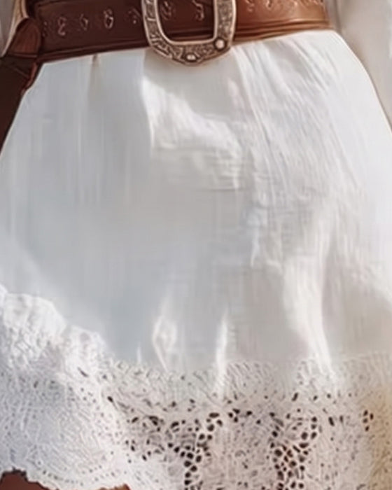Robe Col V Profond Dentelle Resort
