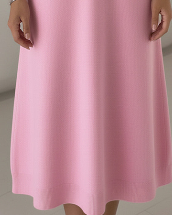 Robe À Revers Boutonnée Et Élégante