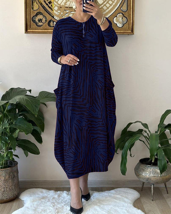 Robe ample et décontractée avec impression et poche
