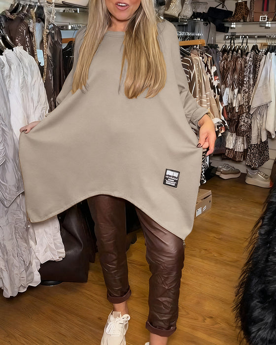 Sweatshirt Avec Caractéristiques Col Rond Et Large