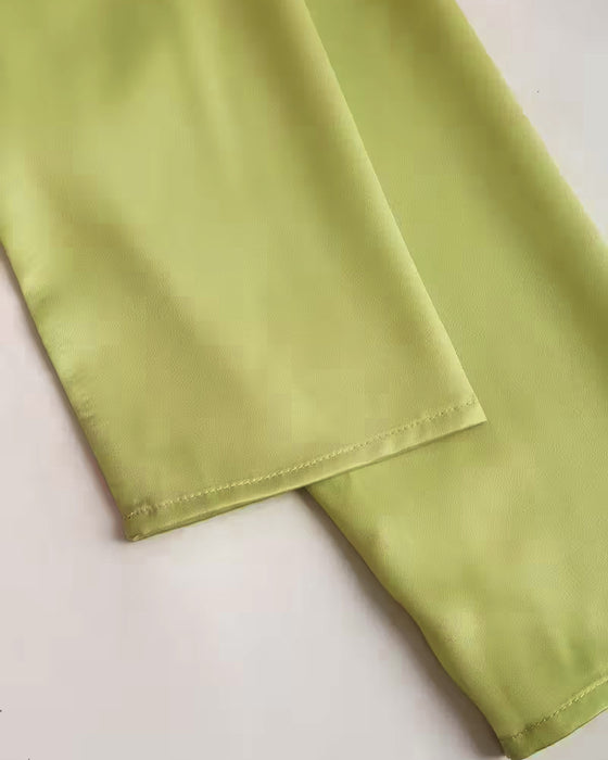 Blouse Revers Épaule Droite Imprimée