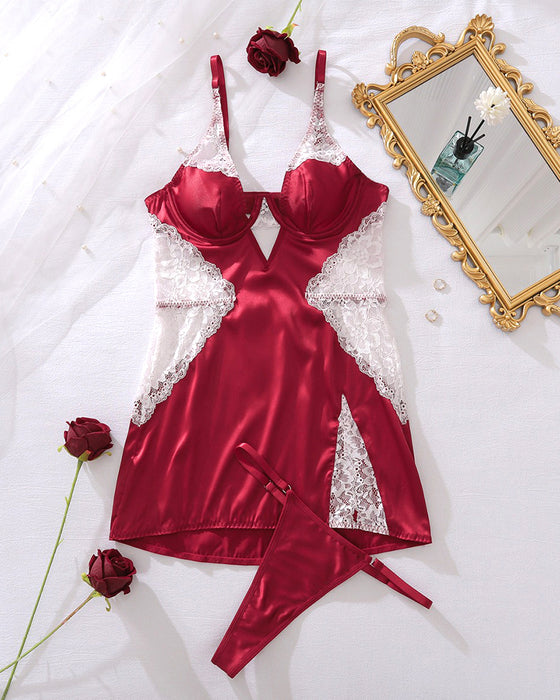 Chemise De Nuit Sexy Débardeur Fente