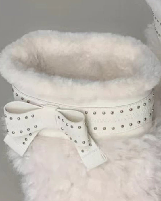 Bottes Pour Femmes Fourrées À Semelle Plate Pour Neige