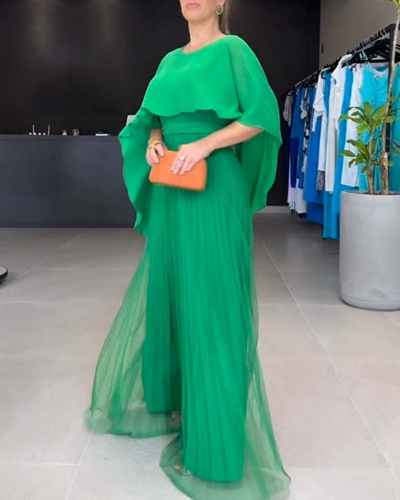 Robe longue à col rond et ligne A