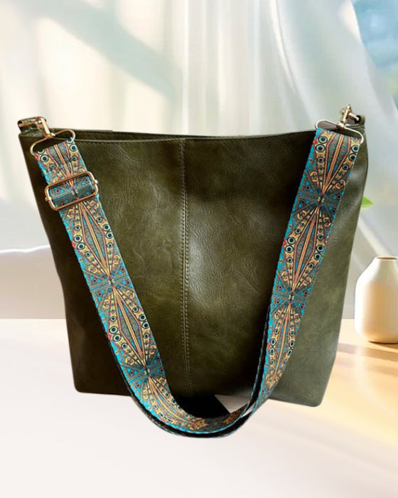 Sac seau vintage à bandoulière de grande capacité